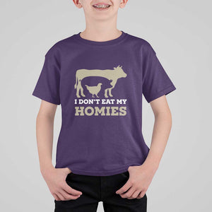 Funny Vegetarian T Shirt For Kid I Don't Eat My Homies TS09 Purple Print Your Wear