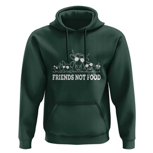 Vegetarian Hoodie Friends Not Food TS09 Dark Forest Green Print Your Wear