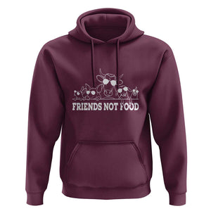 Vegetarian Hoodie Friends Not Food TS09 Maroon Print Your Wear