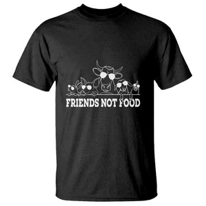 Vegetarian T Shirt Friends Not Food TS09 Black Print Your Wear
