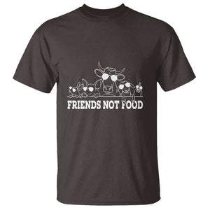 Vegetarian T Shirt Friends Not Food TS09 Dark Chocolate Print Your Wear