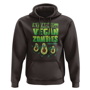 Halloween Vegetarian Hoodie Attack of the Vegan Zombies TS09 Dark Chocolate Print Your Wear
