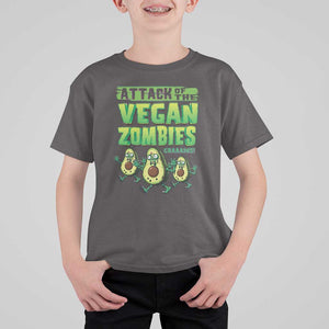 Halloween Vegetarian T Shirt For Kid Attack of the Vegan Zombies TS09 Dark Chocolate Print Your Wear