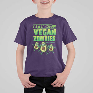 Halloween Vegetarian T Shirt For Kid Attack of the Vegan Zombies TS09 Purple Print Your Wear