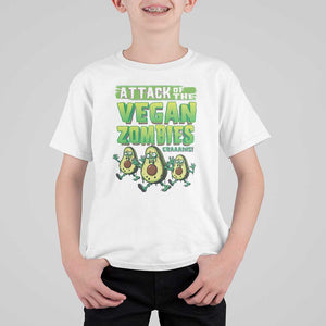 Halloween Vegetarian T Shirt For Kid Attack of the Vegan Zombies TS09 White Print Your Wear