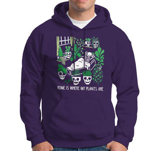 Home Is Where My Plants Are Garden Skeleton Hoodie TS09 Purple Print Your Wear