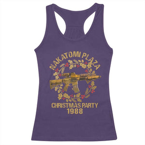 Nakatomi Plaza Christmas Party Racerback Tank Top American Patriotic Gold Holly Wreath Machine Gun TS09 Purple Print Your Wear