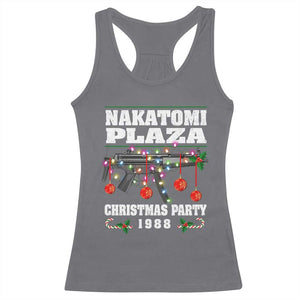 Christmas Nakatomi Plaza 1988 Racerback Tank Top Christmas Lights Machine Gun TS09 Charcoal Print Your Wear