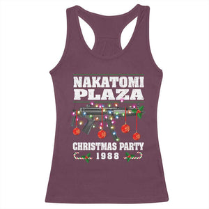 Christmas Nakatomi Plaza 1988 Racerback Tank Top Christmas Lights Machine Gun TS09 Maroon Print Your Wear