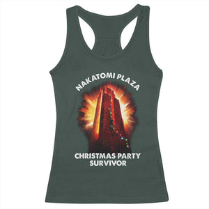 Nakatomi Plaza Christmas Party Survivor Racerback Tank Top TS09 Dark Forest Green Print Your Wear