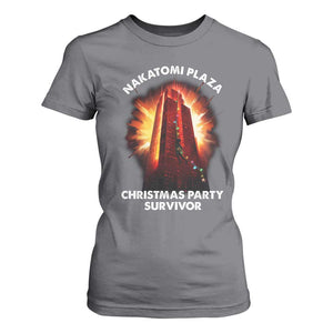 Nakatomi Plaza Christmas Party Survivor T Shirt For Women TS09 Charcoal Print Your Wear