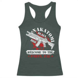 Christmas Nakatomi Plaza 1988 Racerback Tank Top Welcome To The Party Pal TS09 Dark Forest Green Print Your Wear
