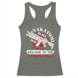 Christmas Nakatomi Plaza 1988 Racerback Tank Top Welcome To The Party Pal TS09 Military Green Print Your Wear