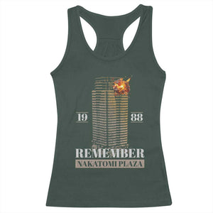 Remember Nakatomi Plaza 1988 Racerback Tank Top TS09 Dark Forest Green Print Your Wear