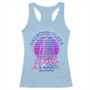 Nakatomi Plaza Christmas Party 1988 Vaporwave Racerback Tank Top TS09 Light Blue Print Your Wear
