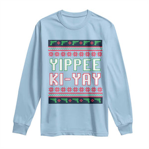 Funny Christmas Nakatomi Plaza Yipee Ki-Yay Long Sleeve Shirt TS09 Light Blue Print Your Wear