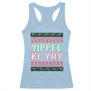 Funny Christmas Nakatomi Plaza Yipee Ki-Yay Racerback Tank Top TS09 Light Blue Print Your Wear