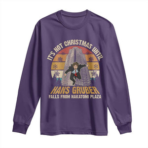 Funny Nakatomi Plaza Long Sleeve Shirt It's Not Christmas Until Hans Gruber Falls TS09 Purple Print Your Wear