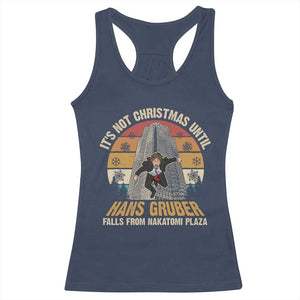 Funny Nakatomi Plaza Racerback Tank Top It's Not Christmas Until Hans Gruber Falls TS09 Navy Print Your Wear