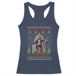 Xmas Nakatomi Plaza Racerback Tank Top It's Not Christmas Until Hans Gruber Falls TS09 Navy Print Your Wear