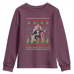Xmas Nakatomi Plaza Youth Sweatshirt It's Not Christmas Until Hans Gruber Falls TS09 Maroon Print Your Wear