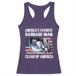 Trump 2024 Racerback Tank Top America's Favorite Garbage Man Time To Clean Up American TS09 Purple Print Your Wear