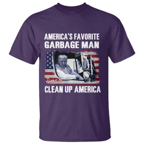 Trump 2024 T Shirt America's Favorite Garbage Man Time To Clean Up American TS09 Purple Print Your Wear