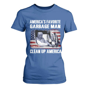 Trump 2024 T Shirt For Women America's Favorite Garbage Man Time To Clean Up American TS09 Royal Blue Print Your Wear