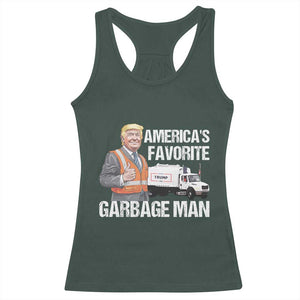 Trump 2024 Racerback Tank Top America's Favorite Garbage Man TS09 Dark Forest Green Print Your Wear