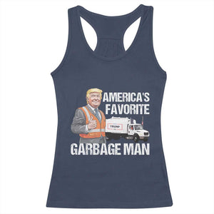 Trump 2024 Racerback Tank Top America's Favorite Garbage Man TS09 Navy Print Your Wear