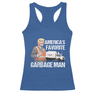 Trump 2024 Racerback Tank Top America's Favorite Garbage Man TS09 Royal Blue Print Your Wear