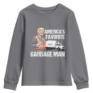 Trump 2024 Youth Sweatshirt America's Favorite Garbage Man TS09 Charcoal Print Your Wear