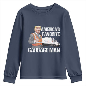 Trump 2024 Youth Sweatshirt America's Favorite Garbage Man TS09 Navy Print Your Wear