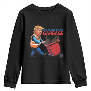 Trump 2024 Youth Sweatshirt Time To Take Out The Garbage TS09 Black Print Your Wear