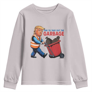Trump 2024 Youth Sweatshirt Time To Take Out The Garbage TS09 Ice Gray Print Your Wear