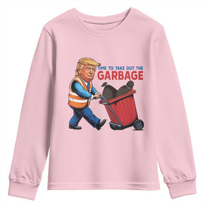 Trump 2024 Youth Sweatshirt Time To Take Out The Garbage TS09 Light Pink Print Your Wear