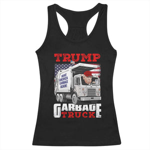 Trump 2024 Racerback Tank Top Trump Garbage Truck TS09 Black Print Your Wear