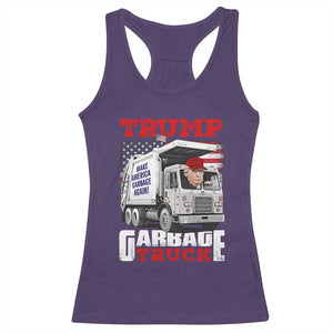 Trump 2024 Racerback Tank Top Trump Garbage Truck TS09 Purple Print Your Wear