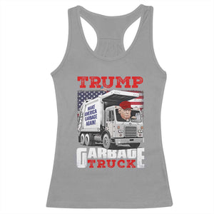 Trump 2024 Racerback Tank Top Trump Garbage Truck TS09 Sport Gray Print Your Wear