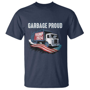 Trump 2024 T Shirt Garbage Proud Trump Garbage Truck TS09 Navy Print Your Wear