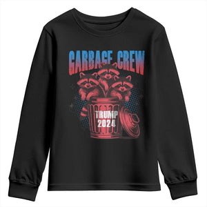 Trump 2024 Youth Sweatshirt Garbage Crew Raccoon Trump Supporters TS09 Black Print Your Wear