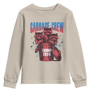 Trump 2024 Youth Sweatshirt Garbage Crew Raccoon Trump Supporters TS09 Sand Print Your Wear