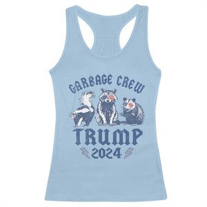 Trump 2024 Racerback Tank Top Garbage Crew Team Trash Raccoon Opossum Rat TS09 Light Blue Print Your Wear