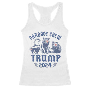 Trump 2024 Racerback Tank Top Garbage Crew Team Trash Raccoon Opossum Rat TS09 White Print Your Wear