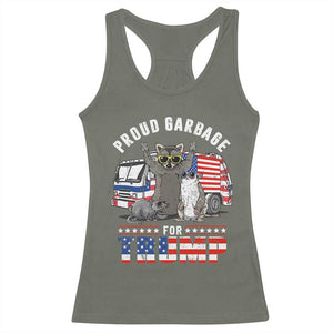 Trump 2024 Racerback Tank Top Proud Garbage For Trump Team Trash TS09 Military Green Print Your Wear