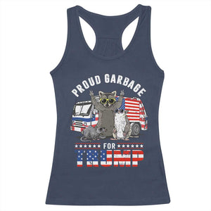 Trump 2024 Racerback Tank Top Proud Garbage For Trump Team Trash TS09 Navy Print Your Wear