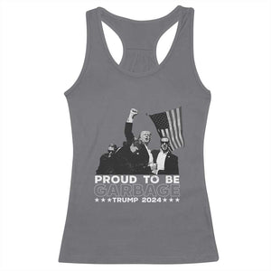 Trump 2024 Racerback Tank Top Proud To Be Garbage TS09 Charcoal Print Your Wear