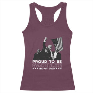 Trump 2024 Racerback Tank Top Proud To Be Garbage TS09 Maroon Print Your Wear