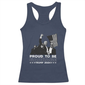 Trump 2024 Racerback Tank Top Proud To Be Garbage TS09 Navy Print Your Wear