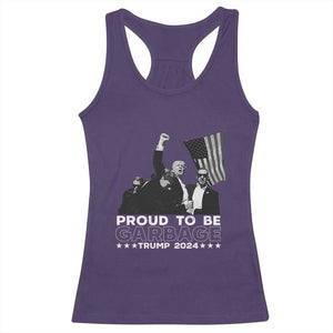 Trump 2024 Racerback Tank Top Proud To Be Garbage TS09 Purple Print Your Wear